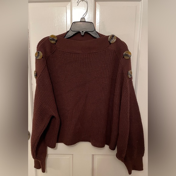 Topshop Button Slash Knit Sweater - Picture 3 of 8